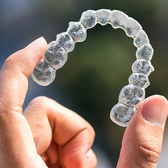 Closeup of Invisalign in Grafton