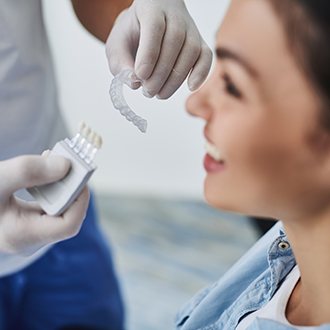 a patient during her Invisalign appointment